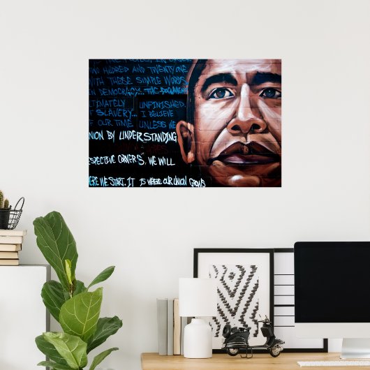 Barack Obama Mural & Speech, Brooklyn, New York Poster (Heimbüro)