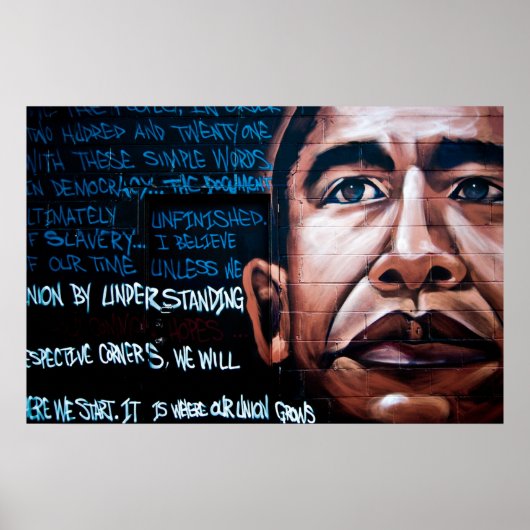 Barack Obama Mural & Speech, Brooklyn, New York Poster (Vorne)