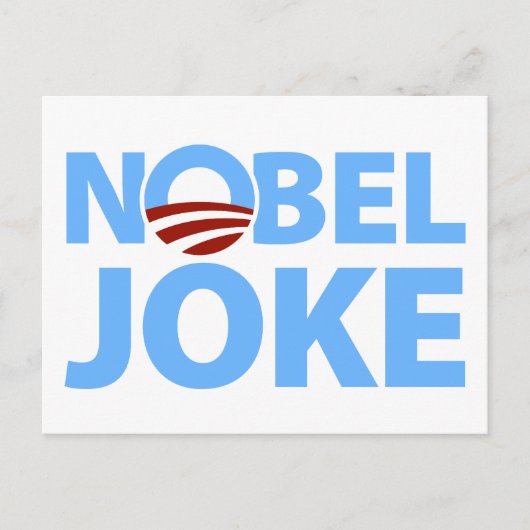 Barack Obama: Nobel Joke Postkarte (Vorderseite)
