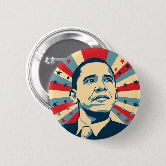 Barack Obama Pinback Button (Vorne & Hinten)