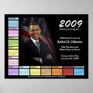 Barack-Obama-Plakat mit Kalender 2009 Poster