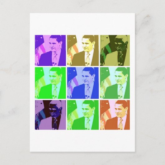 Barack Obama Pop Art Postkarte (Vorderseite)