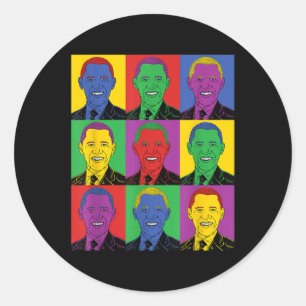Barack Obama Pop Art - Vintag History T-Shirt Runder Aufkleber