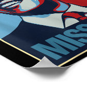 Barack Obama Portrait Miss Me Zitat Liberaldemokra Poster (Ecke)