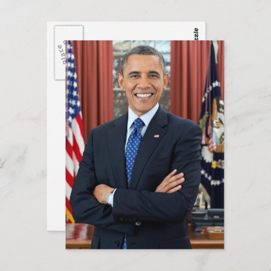 Barack Obama-Portrait Postkarte (Vorne/Hinten)