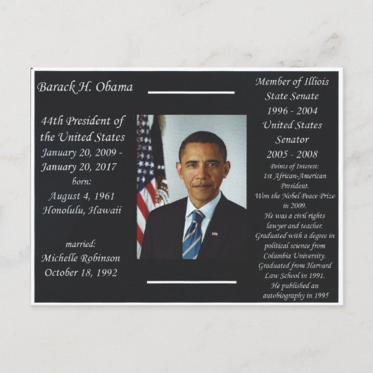 Barack Obama Postcard Postkarte (Vorderseite)