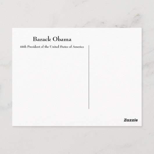 Barack Obama Postkarte (Rückseite)