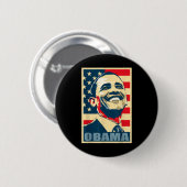 Barack Obama Präsident 44 US-Flag Happy Demo Button (Vorne & Hinten)