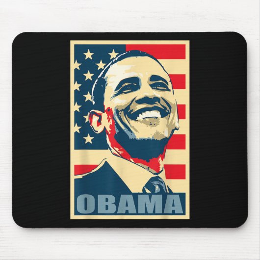 Barack Obama Präsident 44 US-Flag Happy Demo Mousepad (Vorne)