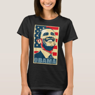 Barack Obama Präsident 44 US-Flag Happy Demo T-Shirt