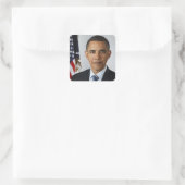 Barack Obama Präsident Portrait Classic Round S Quadratischer Aufkleber (Tasche)