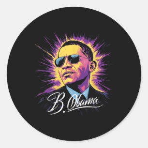 Barack Obama Präsident Portrait Patriotic Runder Aufkleber