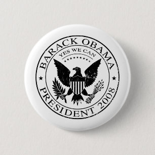 Barack Obama Präsidentenknopf Siegel-2008 Button