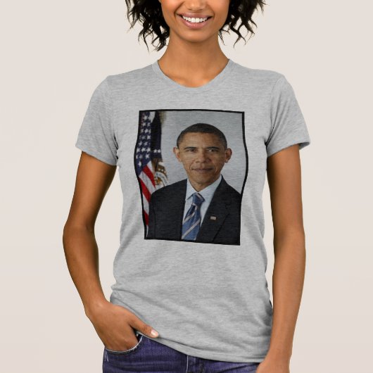 Barack Obama Präsidentenportrait T-Shirt (Vorderseite)