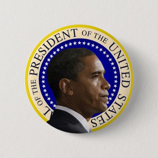 Barack Obama - Präsidentenprofil-Knopf Button (Vorderseite)