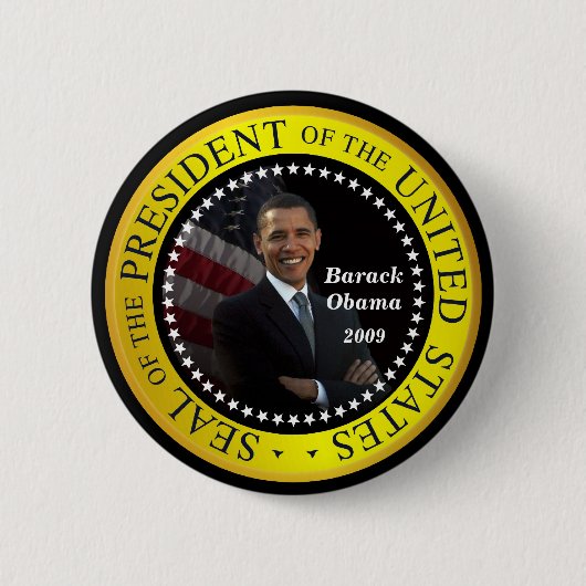 Barack Obama - PräsidentenSiegel-Knopf Button (Vorderseite)