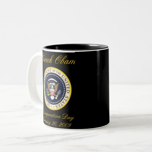 Barack Obama - PräsidentenSiegel-Tasse Zweifarbige Tasse (Vorderseite Links)