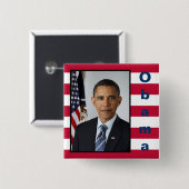 Barack Obama-Presidential Portrait Button (Vorne & Hinten)