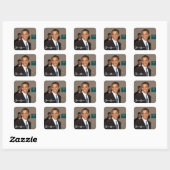 Barack Obama Quadratischer Aufkleber (Blatt)