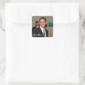 Barack Obama Quadratischer Aufkleber (Tasche)
