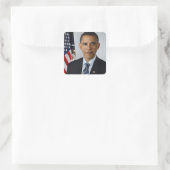 Barack Obama Quadratischer Aufkleber (Tasche)