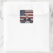 Barack Obama Quadratischer Aufkleber (Tasche)