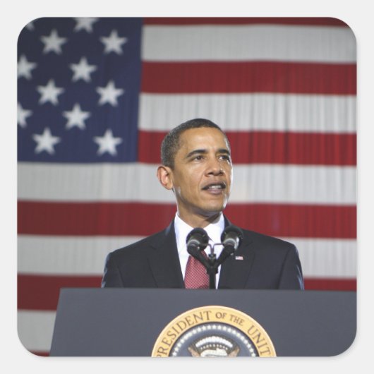 Barack Obama Quadratischer Aufkleber (Vorderseite)