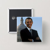 Barack Obama - quadratisches Button (Vorne & Hinten)