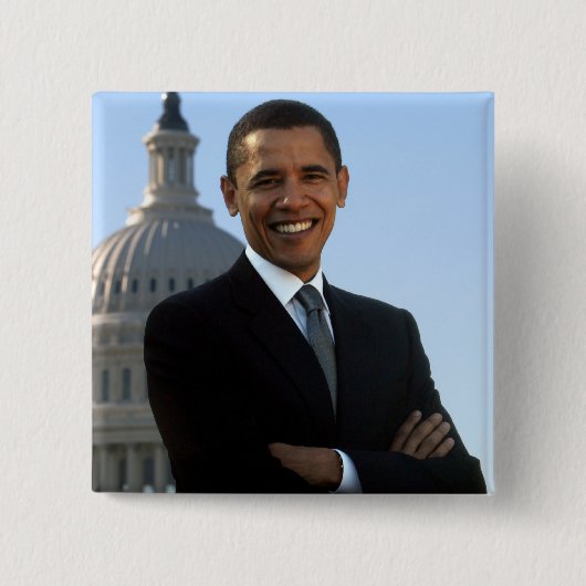 Barack Obama - quadratisches Button (Vorderseite)