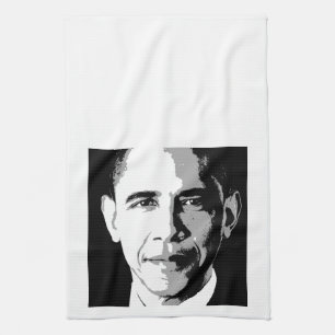 BARACK OBAMA QUADRATISCHES PORTRÄT - .PNG HANDTUCH