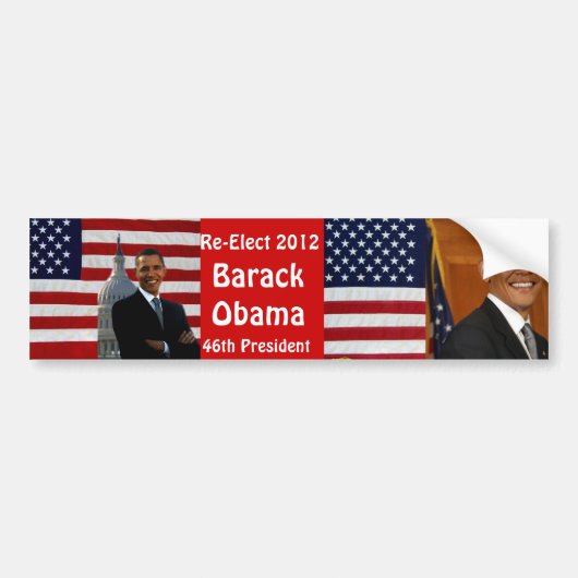 BARACK OBAMA-Re-Elect_ Autoaufkleber (Vorne)
