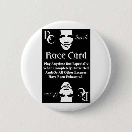 Barack Obama Rennprogramm Button (Vorderseite)