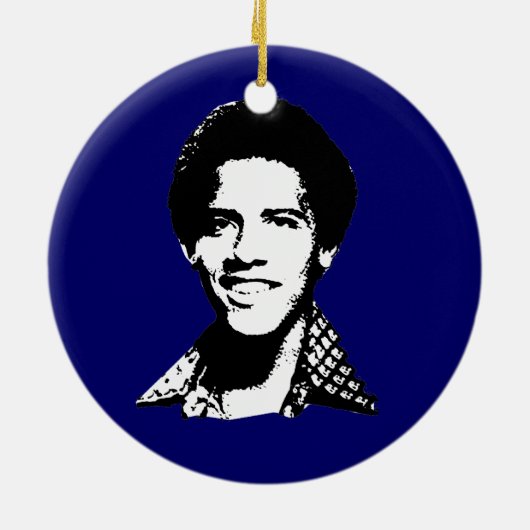 Barack Obama Retro Keramikornament (Hinten)