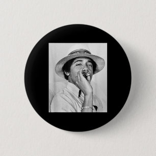Barack Obama Retro Vintager junger Obama raucht in Button