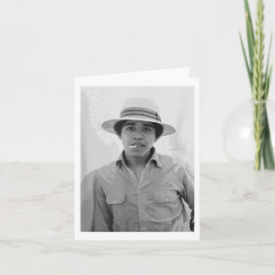 Barack Obama Retro Vintager junger Obama raucht in Karte