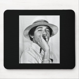 Barack Obama Retro Vintager junger Obama raucht in Mousepad