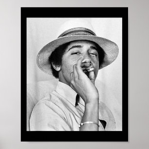 Barack Obama Retro Vintager junger Obama raucht in Poster
