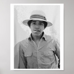 Barack Obama Retro Vintager junger Obama raucht in Poster