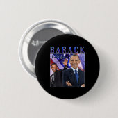 Barack Obama Retro Vintager Stil Button (Vorne & Hinten)