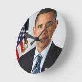Barack Obama Runde Wanduhr (Winkel)