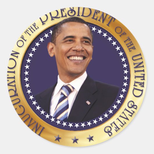 Barack Obama Runder Aufkleber (Vorderseite)