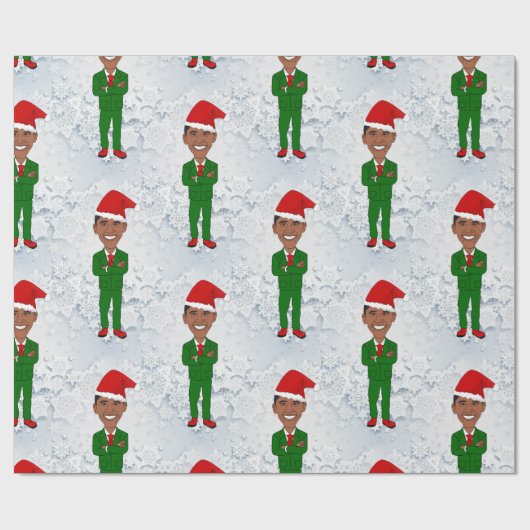 Barack Obama Santas Geschenkpapier (Flach)