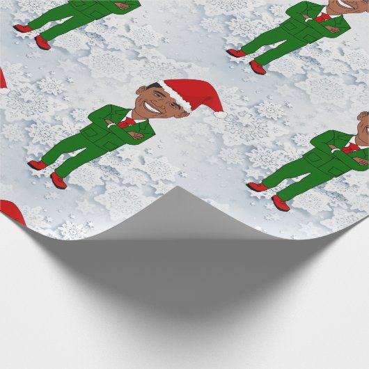 Barack Obama Santas Geschenkpapier (Ecke)
