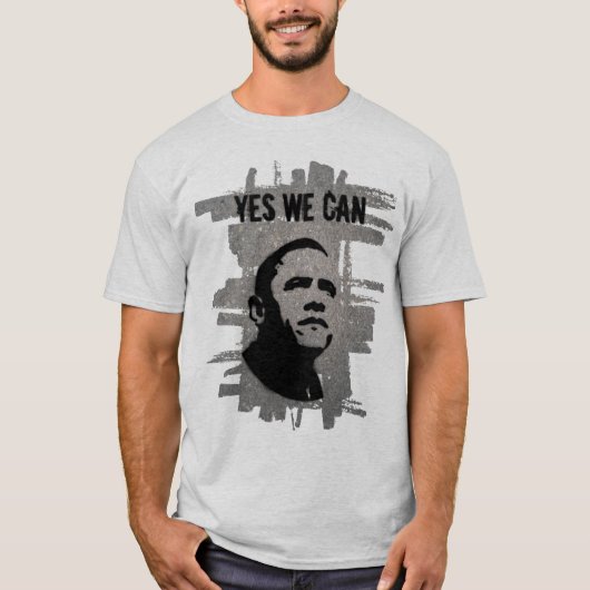 Barack Obama. Schablonen-Asphalt T-Shirt (Vorderseite)