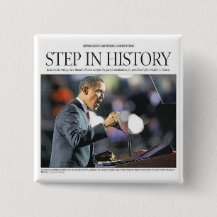 Barack Obama: Schritt im Geschichtsknopf Button