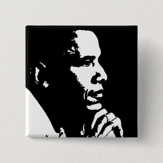 Barack Obama Schwarz-Weiß-Profil Button (Vorderseite)