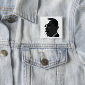 Barack Obama Schwarzes auf weißes Quadrat-Knopf Button (Beispiel)
