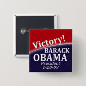 Barack Obama Sieg-Knopf Button (Vorne & Hinten)