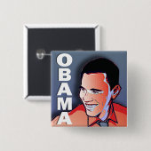 Barack Obama Silber Button (Vorne & Hinten)