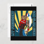 Barack Obama Slam Dunk Postkarte (Vorne/Hinten)